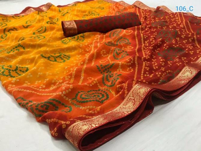 Rajyog Bandhej Latest New Chiffon Regular Wear Sarees Collection